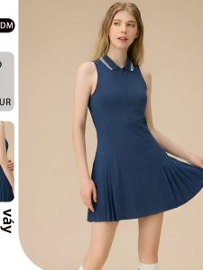 Đầm Thể Thao Ngoài Trời Phía Sau MESH Không T Tay Cổ Tròn Nửa Kéo Dài
