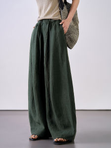 Breathable Loose Trousers Hemp Fabric Machine Washable