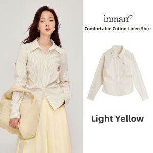 INMAN | Slim Waist Striped Cotton Shirt