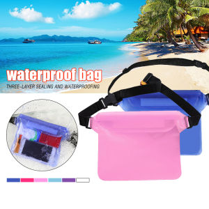 Waterproof Waist Bag Swimming 3-Layer Waterproof Drifting Diving PVC Beach Phone Waist Bag Case Shoulder Bag