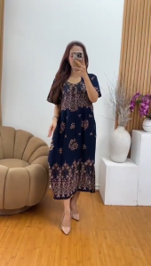 Dress Rayon Motif Terbaru - Baju Ibu Hamil Ibu Menyusui - Daster Chibi Terbaru