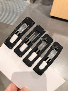 กิ๊บผ้าสีดําสําหรับผู้หญิงพร้อมกิ๊บบีบีกิ๊บติดผมด้านข้างเครื่องประดับผมอบสดสไตล์ญี่ปุ่นและเกาหลีใต้