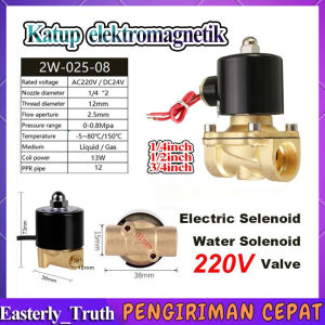 Selenoid Valve 220v Ac Otomatis Stop Valve Pipa Electric Electric Selenoid Water Solenoid Valve 1/4 inch 1/2 inch 3/4 inch
