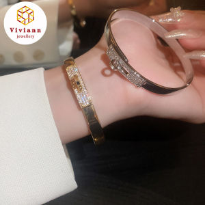 Viviann Beautiful Lovers Bracelets Woman Bracelets Titanium Steel Bangles and Bangles Cubic Zirconia Golden Woman Jewelry Gifts Stainless Steel Bracelets Woman Bangle Bangles for Woman Golden Love Crystal Wedding Feminina Luxury Jewellery Gifts