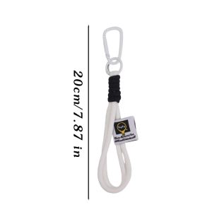 5Pcs Metal Clip Cotton Rope Key Ring Strap with Double Rope Design Portable Carabiner for Backpack Keychain Gift