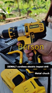 DEWALT Cordless Drill Impact Drill Set 2 Battery 199v Brushless Drill Electric Power Hammer Hand Drill Wall 4S Professional Screwdriver Drill Hand Electric Screwdriver Set Rechargeable electric drill
