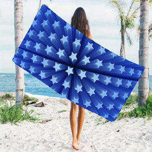 Blue Starburst Beach Towels Ultra Lightweight Quick Drying Super Absorbent Summer Essential Fast-Drying Towel for Beach