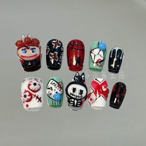 Dark Little Nurse Automobiles Curtain Cloth Wearing Armor Devil Funny Handmade Nail Art Pinch Le Show White Temperamental Minority