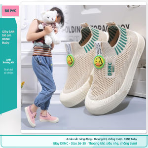 Giày Lưới Trẻ Em Thoáng Khí Nhẹ Chống Trượt Đế PVC Size 26-35 Nam Nữ Phù Hợp Bé 4-16 Tuổi