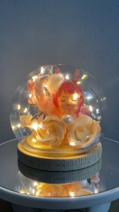 Fairy in Everlasting Flower Bloom with lamp – Lampu Dome Romantis dengan Boneka Peri & Bunga Abadi cocok untuk hadiah ulang tahun couple anniversary wisuda valentine pacar orang tersayang birthday gift