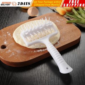 【22CM*11.8CM】1pcs Pizza Rolling Pin Punch Pastry Roller Pin Biscuit Dough Pie Hole Embossing Dough Roller Lattice Craft Baking Cooking Tool Pizza-Punch