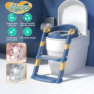 Aoduoyaya Kids Potty Ladder Infant Folding Potty Seat Training Toilet Bowl Seat with Ladder Tangga