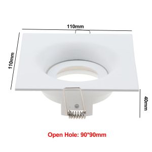 Round Square LED Spotlight Frame GU10 MR16 Base Recessed Downlight Adjustable Lamp for Kitchen Living Room Bedroom Lighting