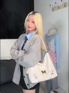 Multi-Functional Large Capacity Commuter Women's Bag: Butterfly Knot Tote & Chain Strap Shoulder Bag