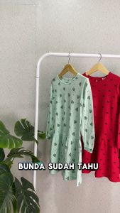Highest Kids - Pakaian Tunik Motif Anak Cewek Warna Black Navy Red Tosca Ukuran S M L XL Usia 3th 4th 5th 6th 7th 8th 9th 10th HKTN01