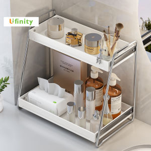 Lifinity 33/43cm ชั้นวางเครื่องสำอาง2ชั้น อุปกรณ์แต่งหน้า กล่องเก็บเอนกประสงค์แบบมีลิ้นชัก