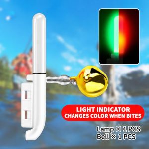 HLINKEY High Sensitivity Fishing Rod Light Clip 10 Set Sound And Light Alarm Bell Waterproof LED Night Fishing Float Stick CR425 Powered Tackle Gear For Sea River Lake