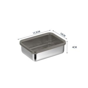 304 Stainless Steel Food Storage Tray Fresh-keeping Box with Sealed Lid Sausage Fruit Dish Frozen food Organizers Food Container