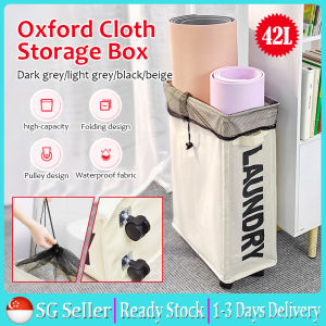 [SG Seller] Multipurpose Laundry Basket with 4 Universal Wheels Foldable Space-saving Clothes Basket Household Storage Basket Made of Wear-resistant 600D Oxford Cloth