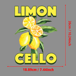 Limoncello Lemon Art Print Iron-on Transfer For Clothing/Bags DIY Washable T-shirts Thermal Stickers Design Patches