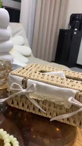 Woven Tissue Box Creative Woven Paper Box  Luxury Tissue Paper Holder Home Living Room Table Decoration