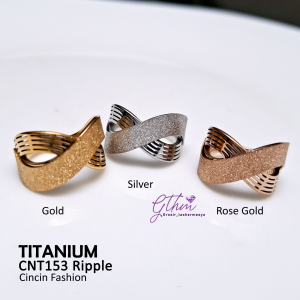 Cincin Titanium Wanita Ori Titanium XRP Model Elegan Mewah Perhiasan Fashion Import Premium Anti Karat Bisa dipakai sehari-hari cnt153