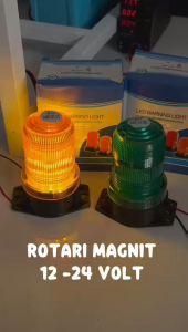 Rotary Mini Blitz Magnit Truck 12–24V | LED 5630 SMD 18 LED Kuning Hijau Waterproof Mode Flash