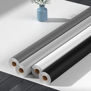 2/3/6m Matte Wallpaper White/Grey/Black Vinyl Self-Adhesive for Wall Shelf Liner Table Door Living Room Contact Paper Wall Decor
