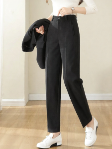 High Waisted Straight Leg Casual Slim Fit Pants