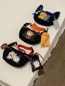 Large Capacity Commuter Dumpling Shaped Shoulder Crossbody Bag Sporty Style Youth Backpack Casual Cartoon Pattern Polyester