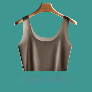 MiiOW | เสื้อกล้ามผ้าไหมน้ำแข็งสำหรับผู้หญิงในช่วงฤดูร้อน เสื้อชั้นในป้องกันแสงผ่าน ไร้รอยตะเข็บ สีผิว เสื้อกล้ามแบบสวมหัว