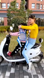 สายรัดนิรภัยเด็ก สำหรับมอเตอร์ไซค์ นั่งหน้า-หลังได้ ผ้าระบายอากาศรังผึ้ง Kids Motorcycle Safety Belt