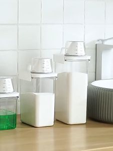 【READY STOCK】TIDY Transparent Laundry Liquid Detergent Dispenser Laundry Powder Container Airtight Watertight Cereal