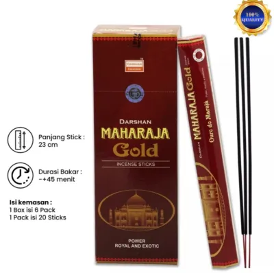 Dupa Hio Maharaja Gold Hexa Handmade 1 Box Isi 6 Pack 1 Pack Isi 20 Batang By Darshan India Aeromaterapi Wewangian Ruangan