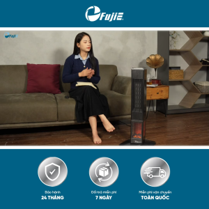 Máy sưởi gốm FujiE VH08 – Lò sưởi ánh lửa sang trọng ấm nhanh siêu êm - Bảo hành điện tử toàn quốc