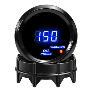RYSJM | 52MM Car Oil Pressure Gauge Meter With Warning 12V Car Digital 0-150PSI Oil Pressure Gauge With Oil Pressure Sensor NPT 1/8