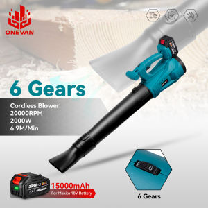 Cordless Electric Air Blower Leaf Blower 6 Gears Adjustable Powerful Efficient Dust Household Garden Power Tool For Makita 18V Battery