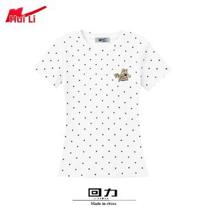 Warrior | Navy Dots Crewneck Slim-fit Cotton T-shirt
