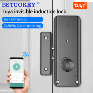 Smart Tuya App Bluetooth Indoor Invisible Lock for Wooden Door Electronic 13.56 IC Card Lock Support Gateway to Wifi