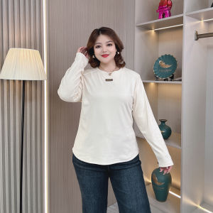 Womens plus Size Casual Long Sleeve Base Shirt Dervo Loose Fit Slimming Inner Wear Top Autumn Winter New Style Belly Cover