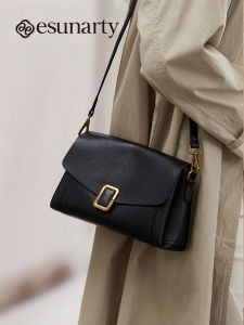 Fashionable Leather Crossbody Bag Womens Single Shoulder Small Square Bag Underarm Bag Soft Top Layer Zinc Alloy Clasp