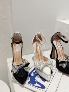 2023 New Womens Sandals Fairy Style Versatile Cover Head High Heels Buckle Strap Pointed Toe Fashionable Single Shoes