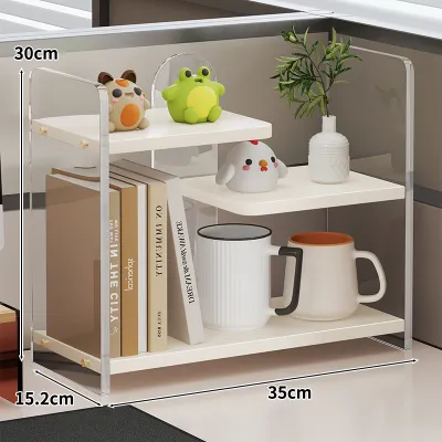 Simple Desktop Organizer Rack Office Desk Bookshelf Home Easy-to-Assemble Bookcase Shelf Durable Bamboo Material Multi-Purpose