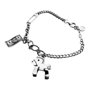 Srrmhyn Double Layer Bracelet Stackable Personality Flat Chain Vintage Alloy Creative Cultural Handwear for Festive Gifts