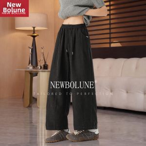 NEW BOLUNE | Japanese Minimalist Wide Leg Nine-Tenths Casual Pants