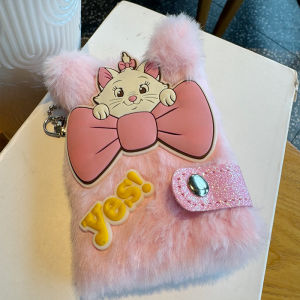 Fluffy Creative Cat-themed Pink Diary Notebooks