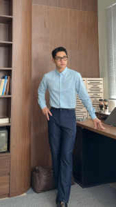 Quần Tây Cao Cấp Nam HLA Xanh Navy - Chất Liệu Co Giãn Thoáng Và Mềm Mịn Dễ Phối Đồ Chuẩn Form Công Sở