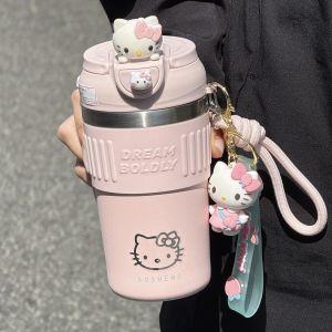 มugs Hellokitty น่ารัก แก้วกาแฟ แก้วดื่มน้ำอุ่นสำหรับผู้หญิง แก้วดื่มน้ำอุ่นแบบทนทานสำหรับนักเรียนในชั้นเรียน