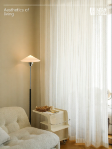 Z.&XUAN | Linen-like Striped Atmosphere Curtains
