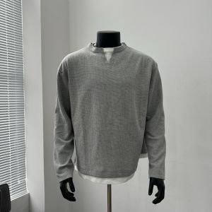 Quality Mens Long Sleeve T-Shirt Loose Fit Basic Base Layer Sweatshirt Spring Autumn Cotton round Neck Casual Style